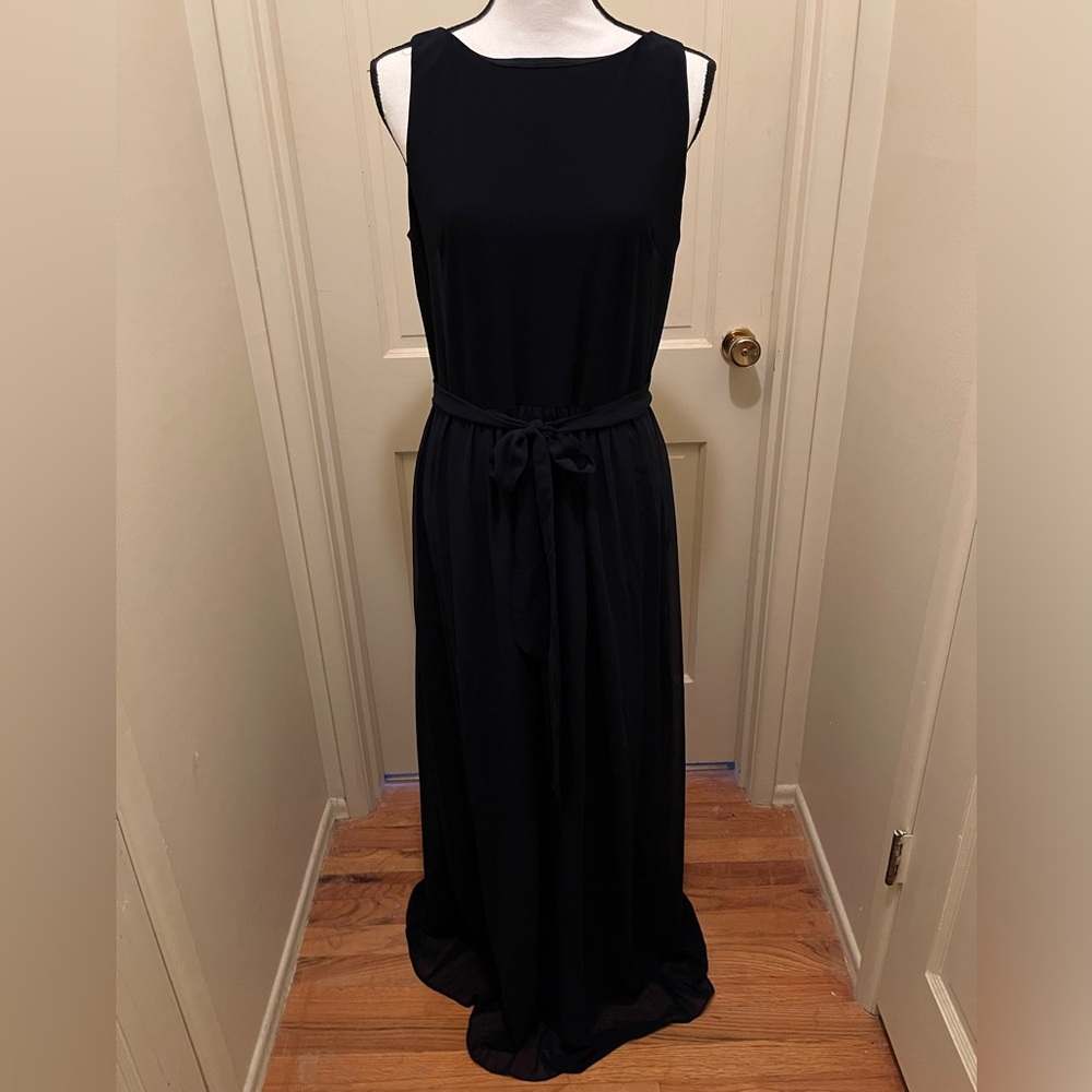 NWT Sleeveless Dress Chaps Navy Blue Elegant Dress SZ 12